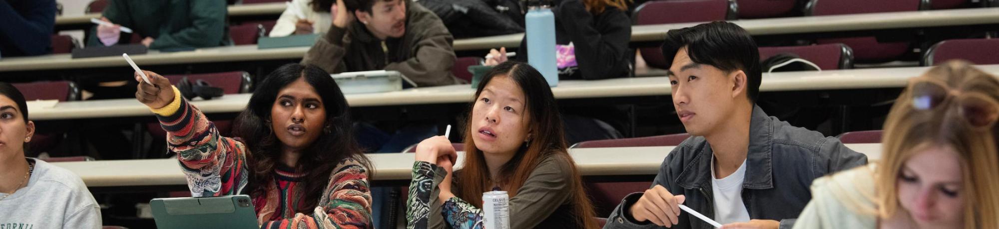 UC Davis students engaged during class