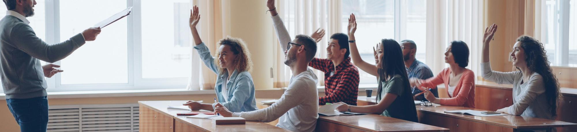 students asking questions